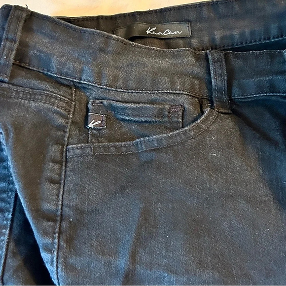 KanCan Shorts Women 9/28 Cut-Off Faded Black Distressed Stretch Denim High Rise - Picture 5 of 9